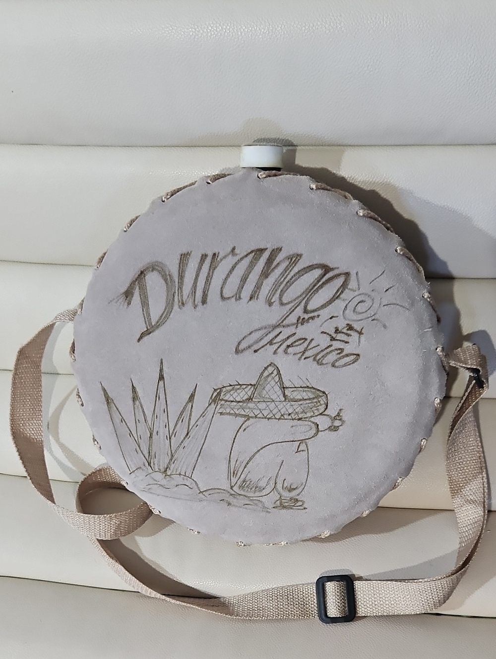VINTAGE Mexican Leather Canteen.